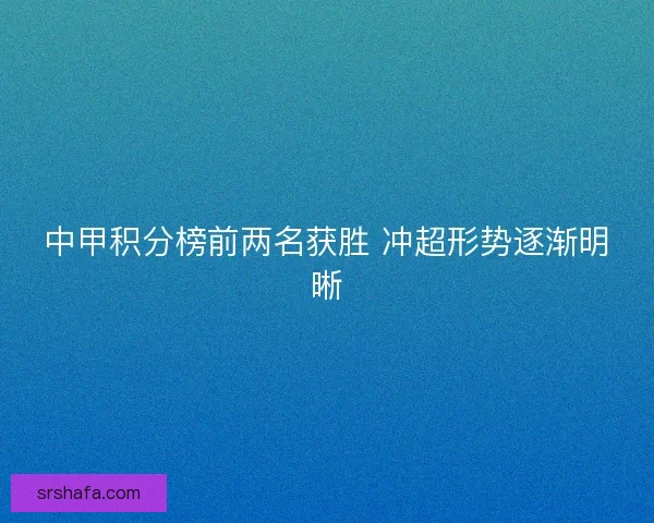 中甲积分榜前两名获胜 冲超形势逐渐明晰